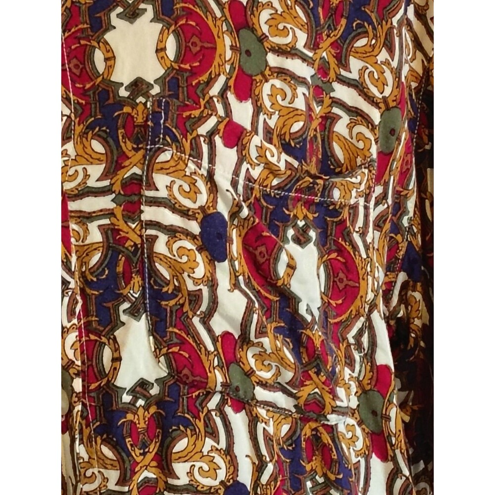 Vintage 90s Workwear Clothing Co Rayon Baroque Chain Print Button Up Shirt... - Picture 9 of 10